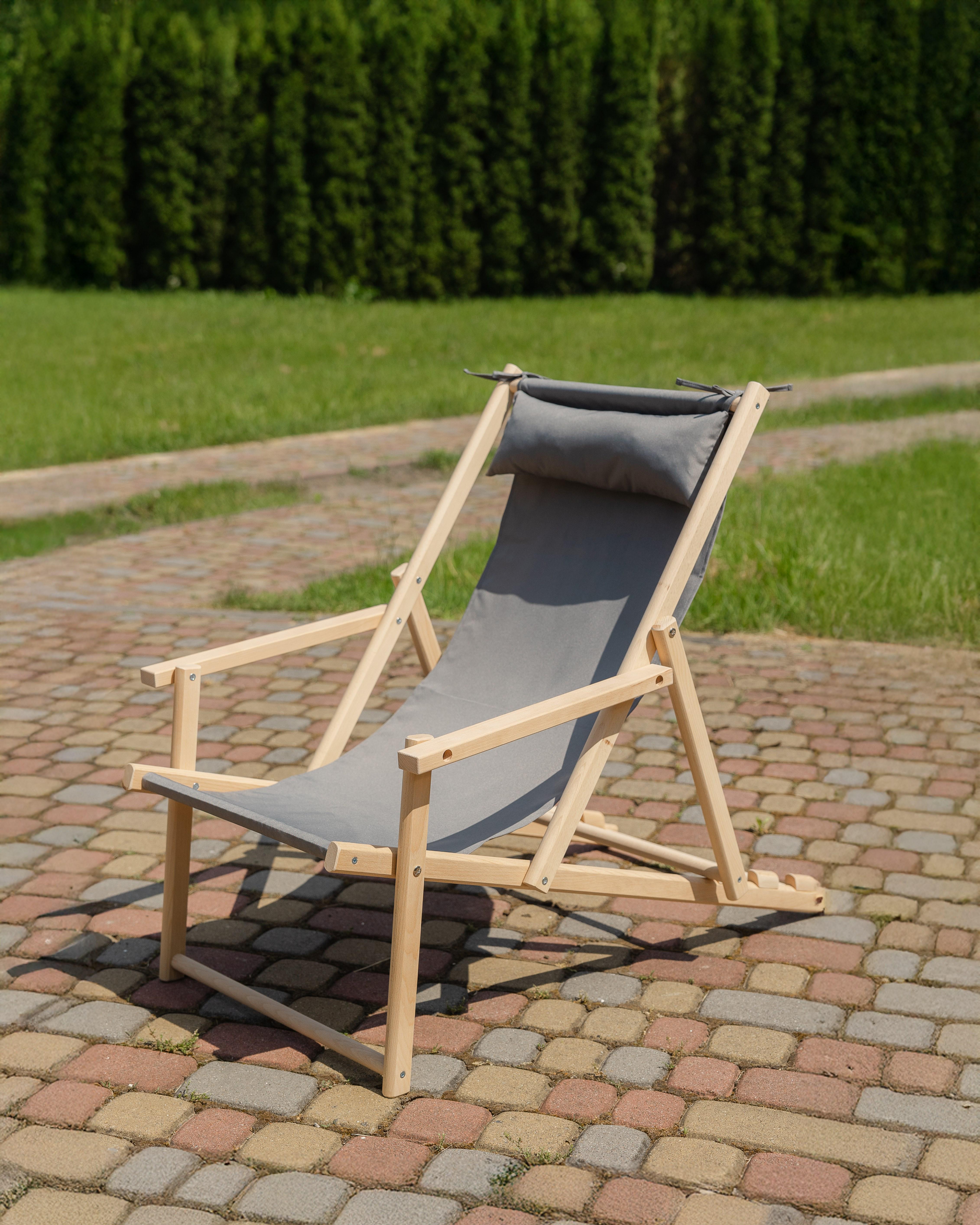 Шезлонг дерев'яний розкладний XRmaster з підлокітниками та підголовником Сірий (0002246) - фото 2 Шезлонг дерев'яний розкладний XRmaster з підлокітниками та підголовником Сірий (0002246) - фото 2