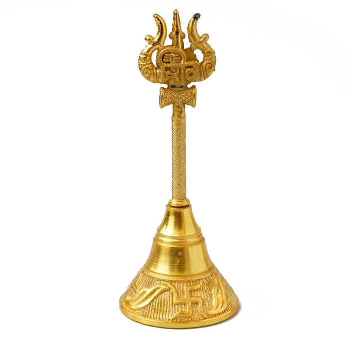 Дзвіночок латунний Гханта з Тришулою №19 (9070455)