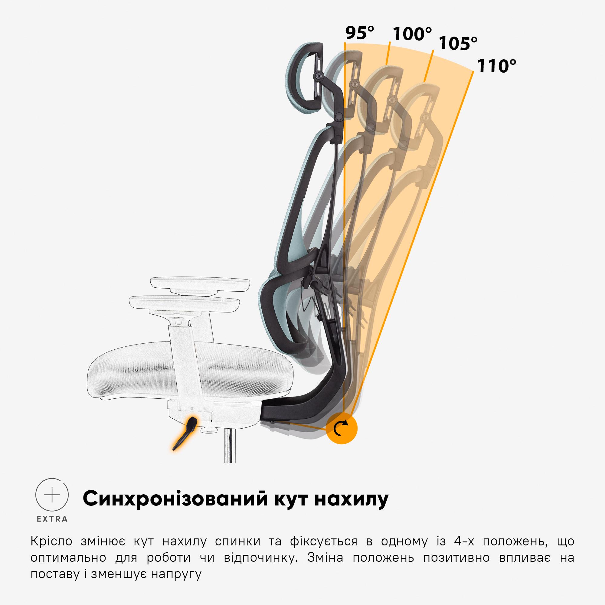 Кресло Mealux Leo Air Plus Grey/Blue (Y-546 KBGL) - фото 7