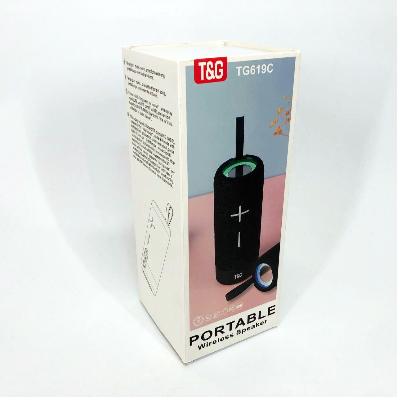 Колонка портативна FM-радіо USB/TF з ремінцем TG619C Чорний - фото 2 Колонка портативна FM-радіо USB/TF з ремінцем TG619C Чорний - фото 2