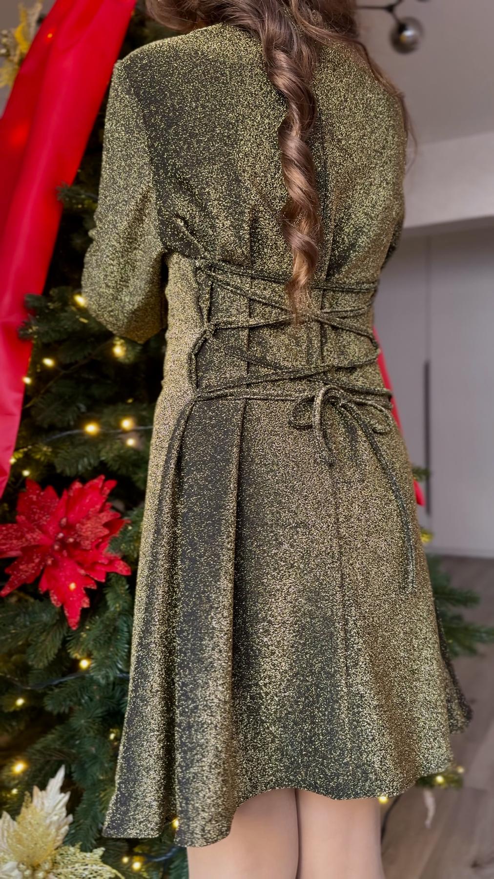 Платье блестящее подростковое из люрекса IRmAS 1324 152 см Золотой - фото 12 Платье блестящее подростковое из люрекса IRmAS 1324 152 см Золотой - фото 12