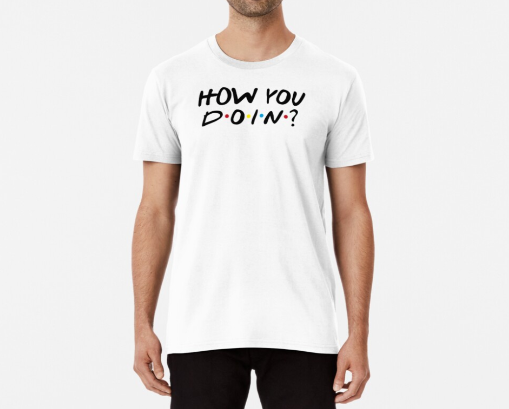 Футболка мужская Stedman с принтом How you doin M Белый (ПН109-8)