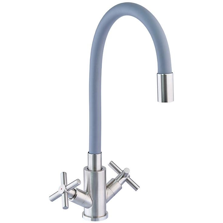 Змішувач для кухні MIXXUS DVE-011 MI6081 з гнучким виливом Сірий (214371)