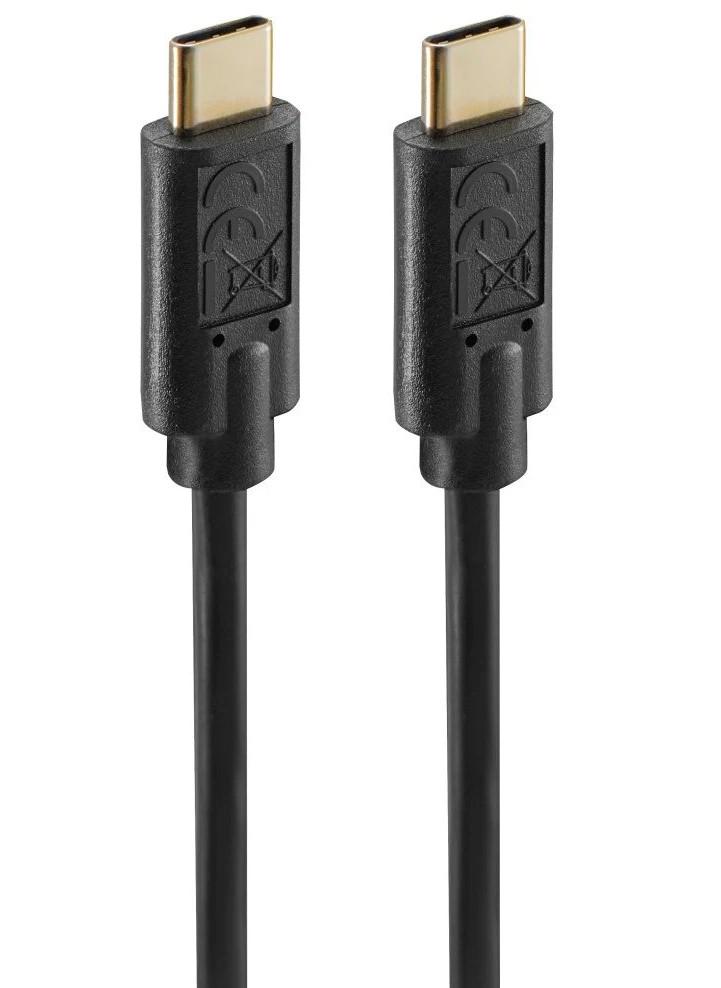 Кабель для заряджання Hama USB-С - USB-C 1,5 м із позолоченим штекером Чорний (00086409) - фото 2