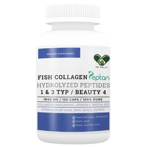 Колаген Envie Lab Fish Collagen Complex 4 1&3 Type 1840 мг 120 капс. (000022255)