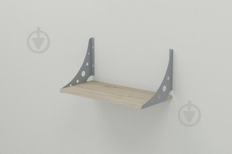 Полиця настінна Ferrum-decor Ханді 2 240x700x240 метал Сірий ДСП Сонома 16 мм (XND0060)