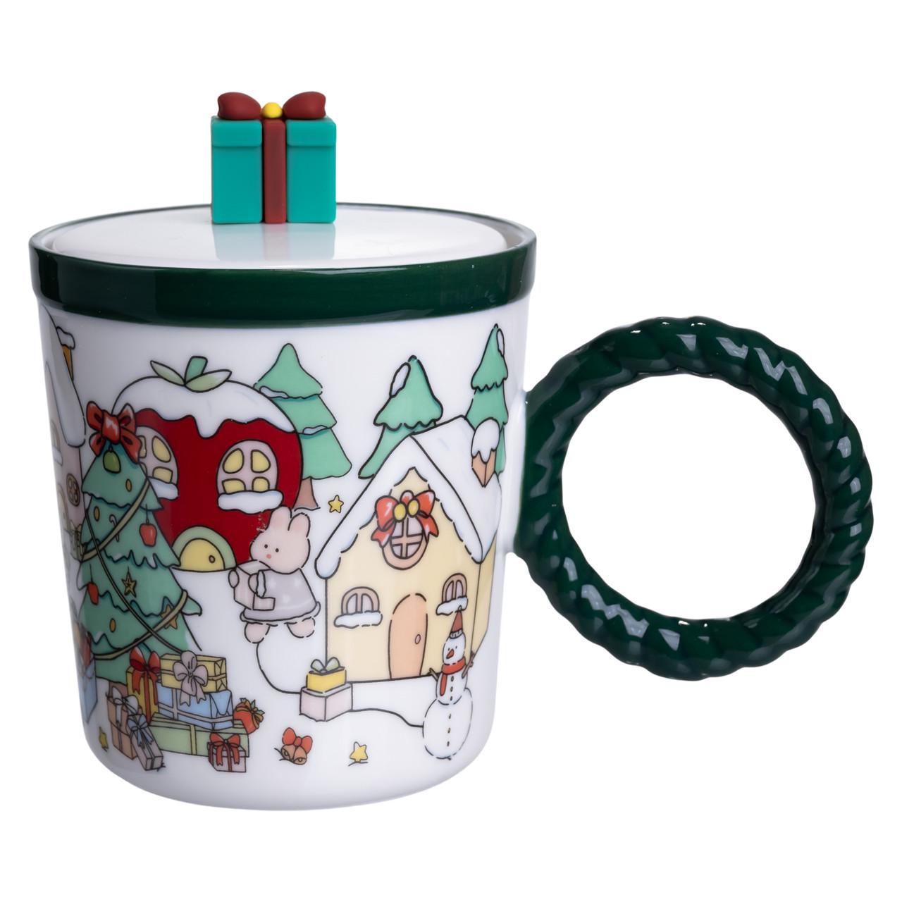 Чашка порцелянова Подарунок з кришкою 400 мл (FM-CS-36C) - фото 4 Чашка порцелянова Подарунок з кришкою 400 мл (FM-CS-36C) - фото 4