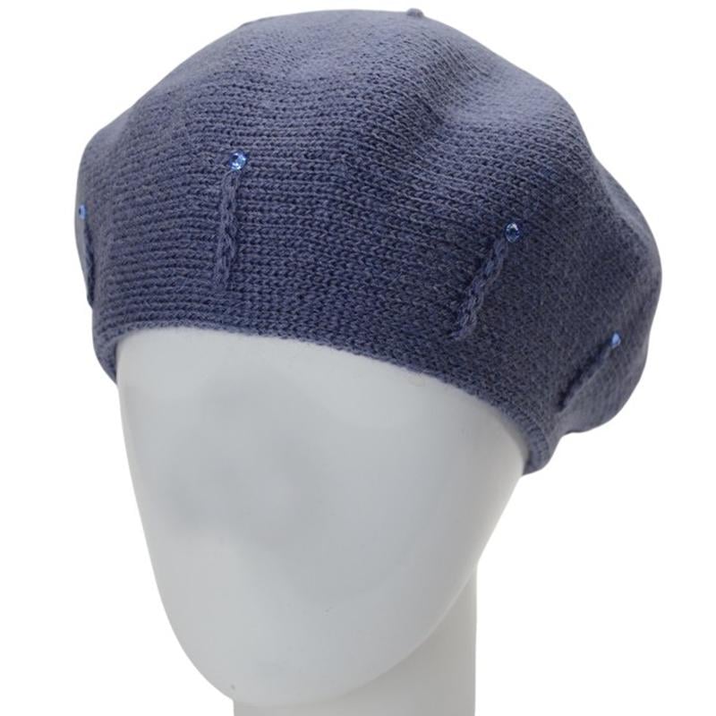 Берет женский Lirus Тина с узором и стразами one size Джинс (281871) - фото 1 Берет женский Lirus Тина с узором и стразами one size Джинс (281871) - фото 1