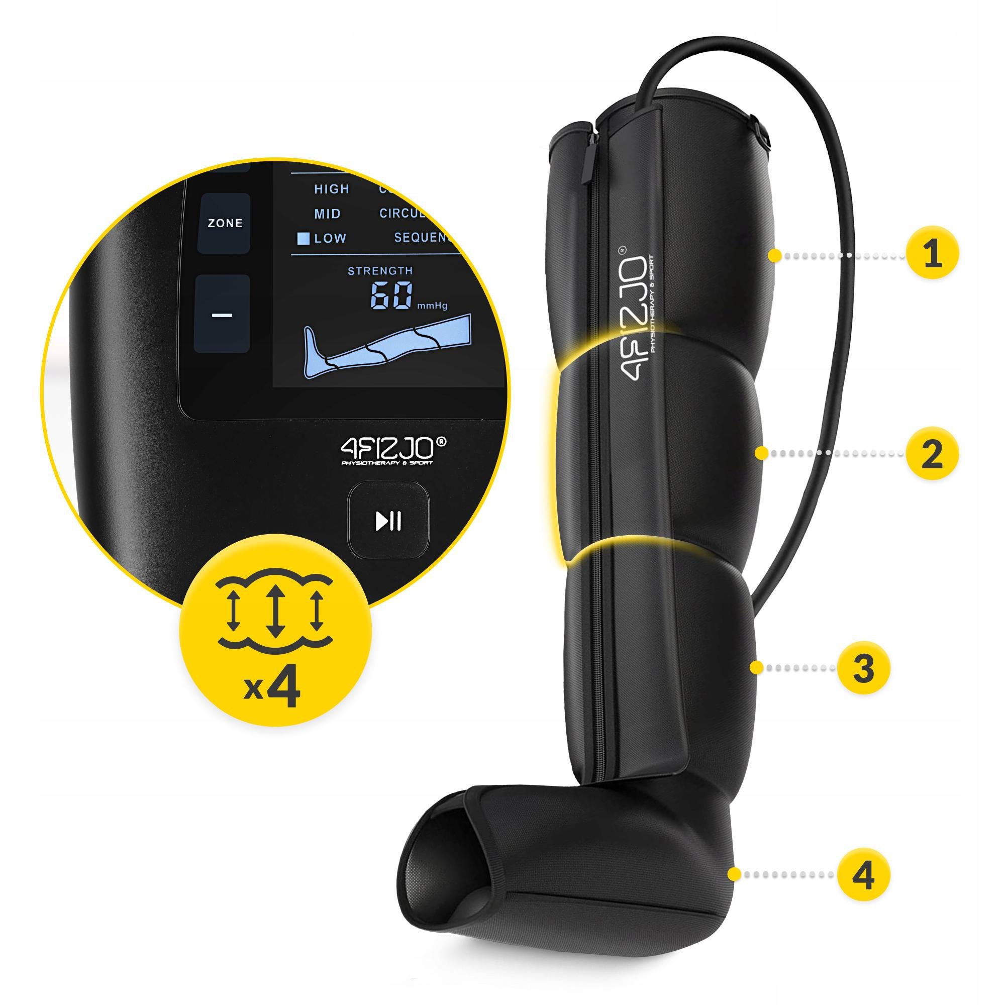 Апарат для пресотерапії та лімфодренажу 4fizjo 4-и камерний ACTIVE-C4 (P-5905973406604) - фото 2 Апарат для пресотерапії та лімфодренажу 4fizjo 4-и камерний ACTIVE-C4 (P-5905973406604) - фото 2