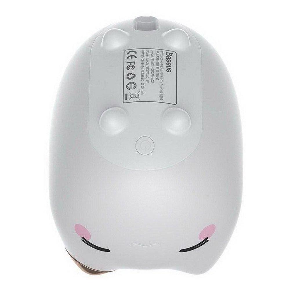 Ночник Baseus Cute Series Kitty Silicone Night Light DGAM-A02 Белый - фото 4