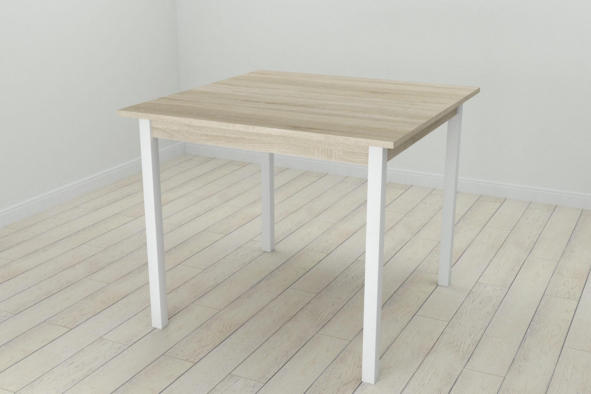 Обеденный стол Ferrum-decor Диего ДСП 16 мм 75x90x90 см Белый/Сонома (FRD-106312)
