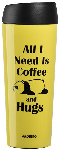 Термочашка Ardesto Coffee Time Панда нержавеющая сталь 0,45 л Yellow (AR2645DTY)