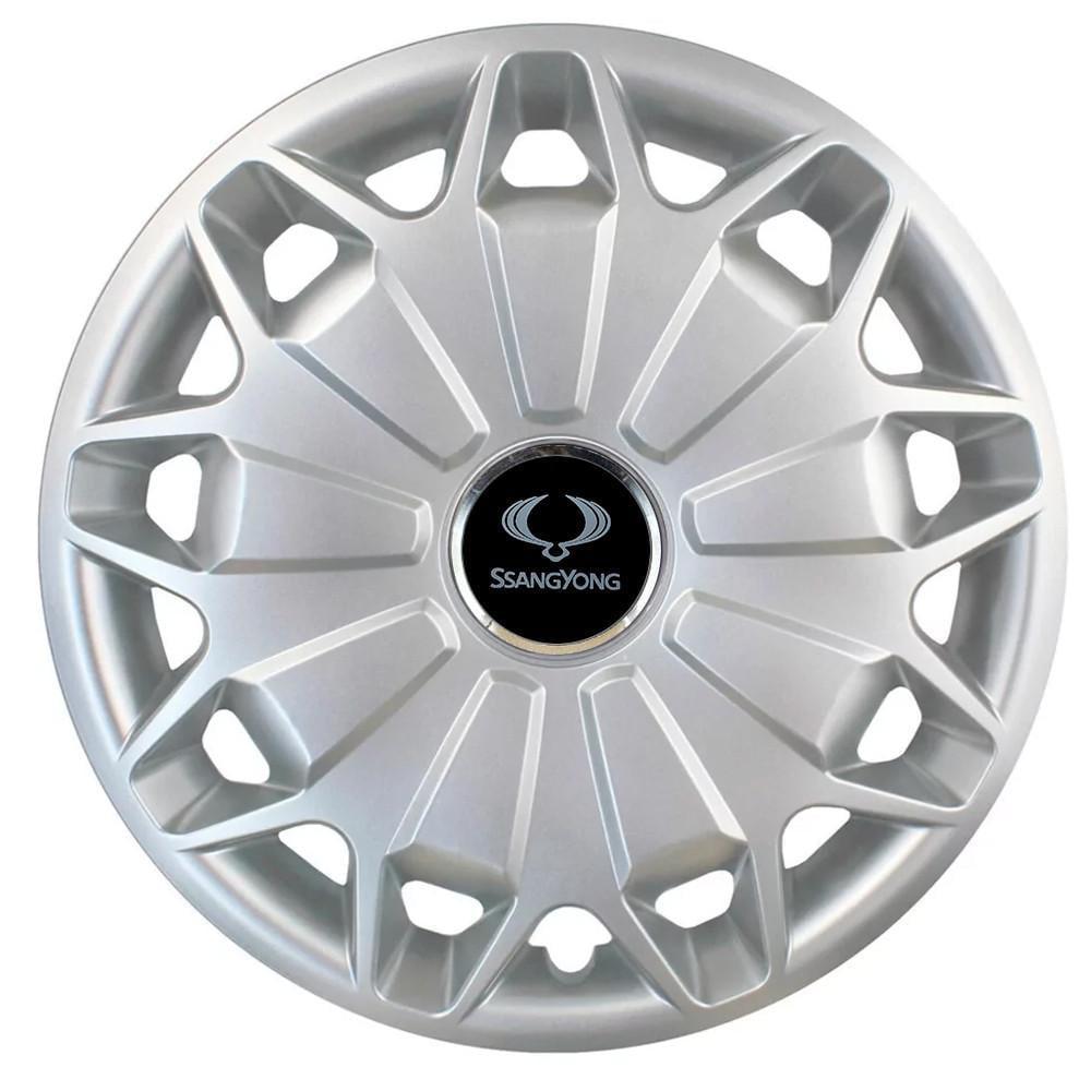 Колпаки SJS с логотипом SsangYong 419 R16 4 шт. Серебряный (31009856)