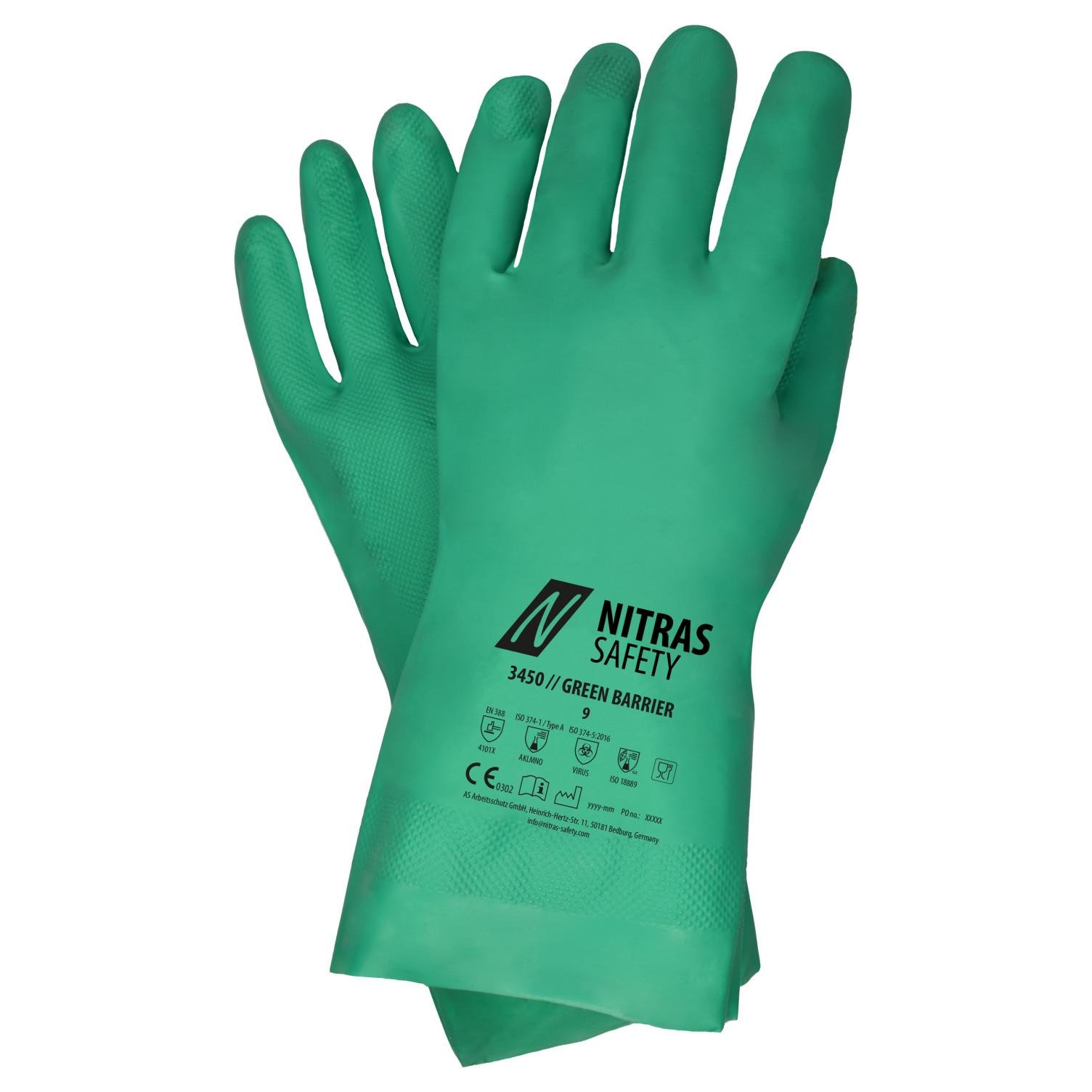 Перчатки NITRAS 3450 BARRIER р. 8 Green (28870148)