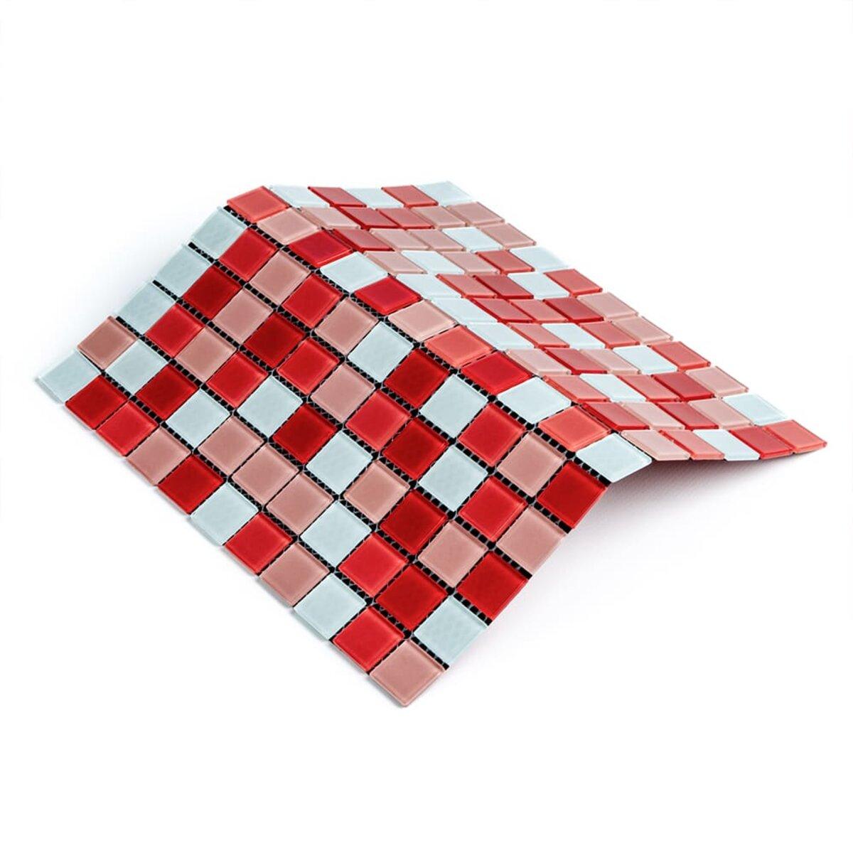 Мозаїка з декоративного скла 298х298х4,5 мм Червоний (SW-00002367) - фото 7 Мозаїка з декоративного скла 298х298х4,5 мм Червоний (SW-00002367) - фото 7