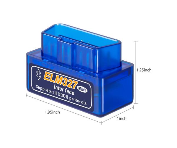 Сканер автомобильный диагностический OBD-II ELM327 Mini с поддержкой соединения Bluetooth 2.0 5,1V Blue - фото 2