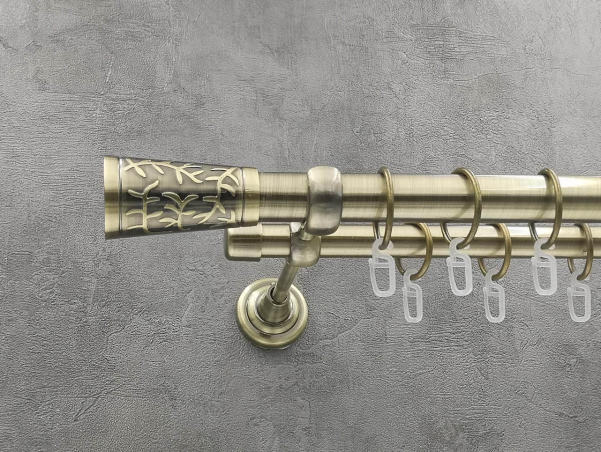 Карниз Quadrum Севілія гладка штанга подвійний відкритий 25/19 мм 160 см Антик (262049466)