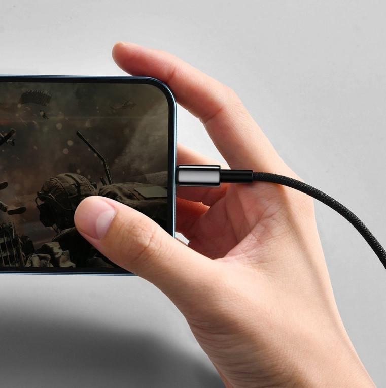 Кабель BASEUS CALWJ-01 Tungsten Gold USB А-Lightning 100 см 2,4 A Чорний (534165) - фото 7 Кабель BASEUS CALWJ-01 Tungsten Gold USB А-Lightning 100 см 2,4 A Чорний (534165) - фото 7