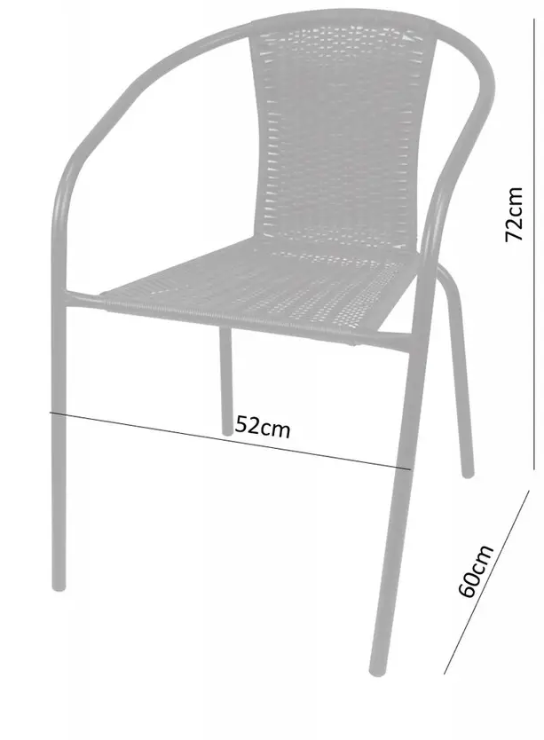 Набор садовой мебели Jumi Bistro-4S из искусственного ротанга 60x60 см Черный - фото 2