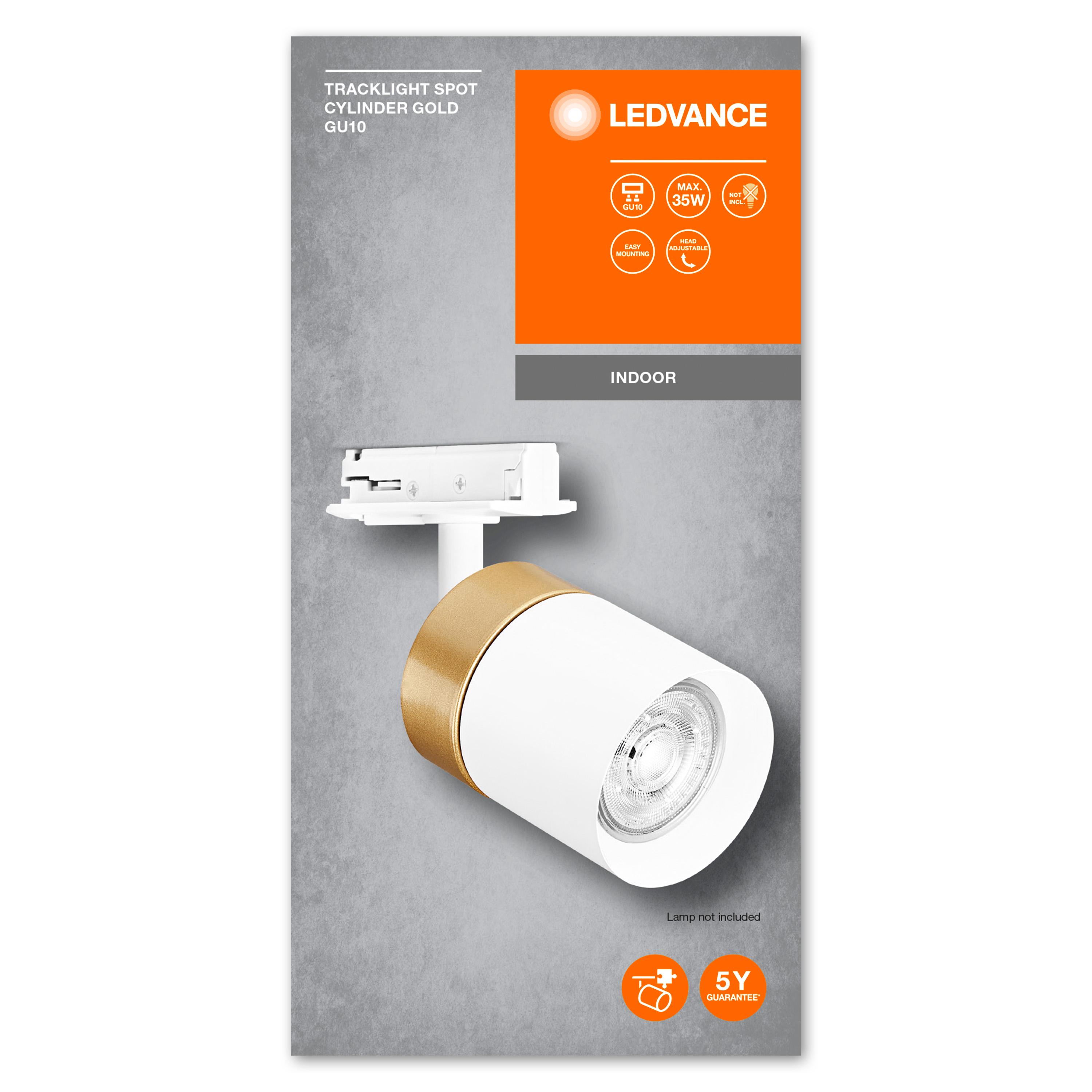 Світильник трековий Ledvance світлодіодний Tracklight SPOT CYLINDER GOLD 220 V GU10 142х93х65 мм (4058075756687) - фото 4