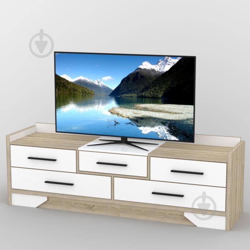 Тумба під телевізор Тиса ТВ-395 Дуб сонмоа Білий