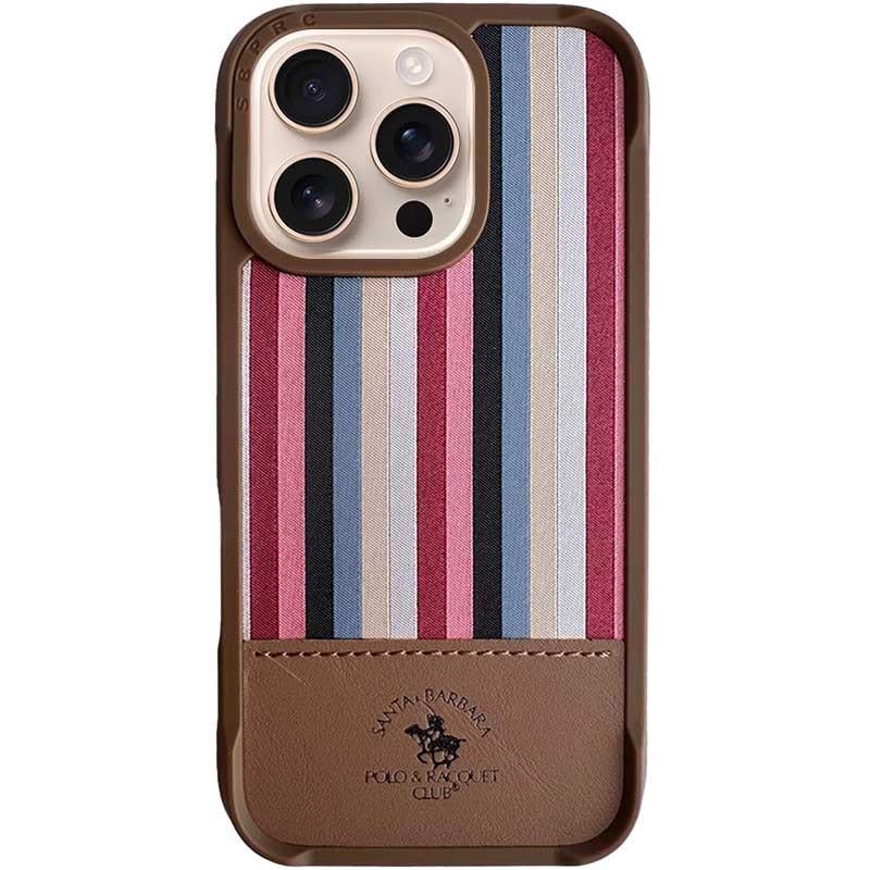 Противоударный кожаный чехол Polo Santa Barbara Isaac для Apple iPhone 16 Pro Max (6.9") Шампанское золото