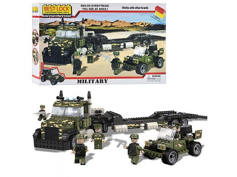 Конструктор для дітей Best-Lock 50056 Військова техніка 450 деталей Зелений (147-132-BOC041052)