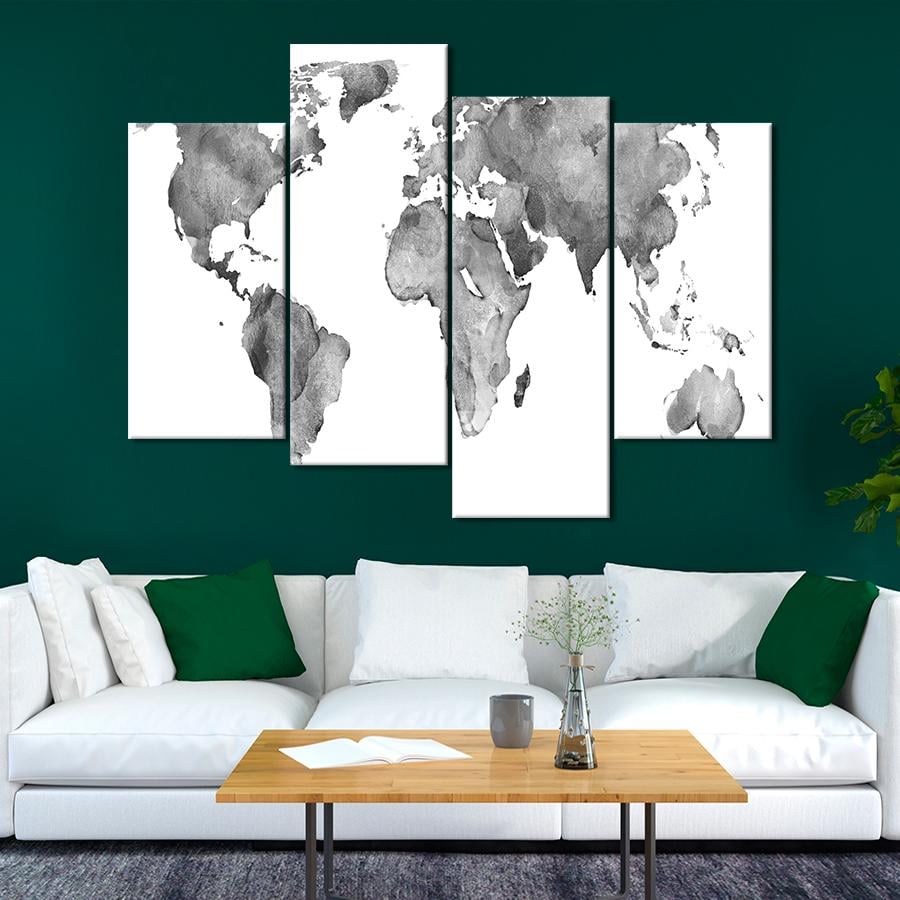 Картина карта Карта мира в сером цвете 149x106 см (A1348-4) Картина карта Карта мира в сером цвете 149x106 см (A1348-4)