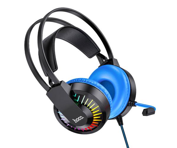 Наушники полноразмерные игровые Hoco W105 Joyful Blue