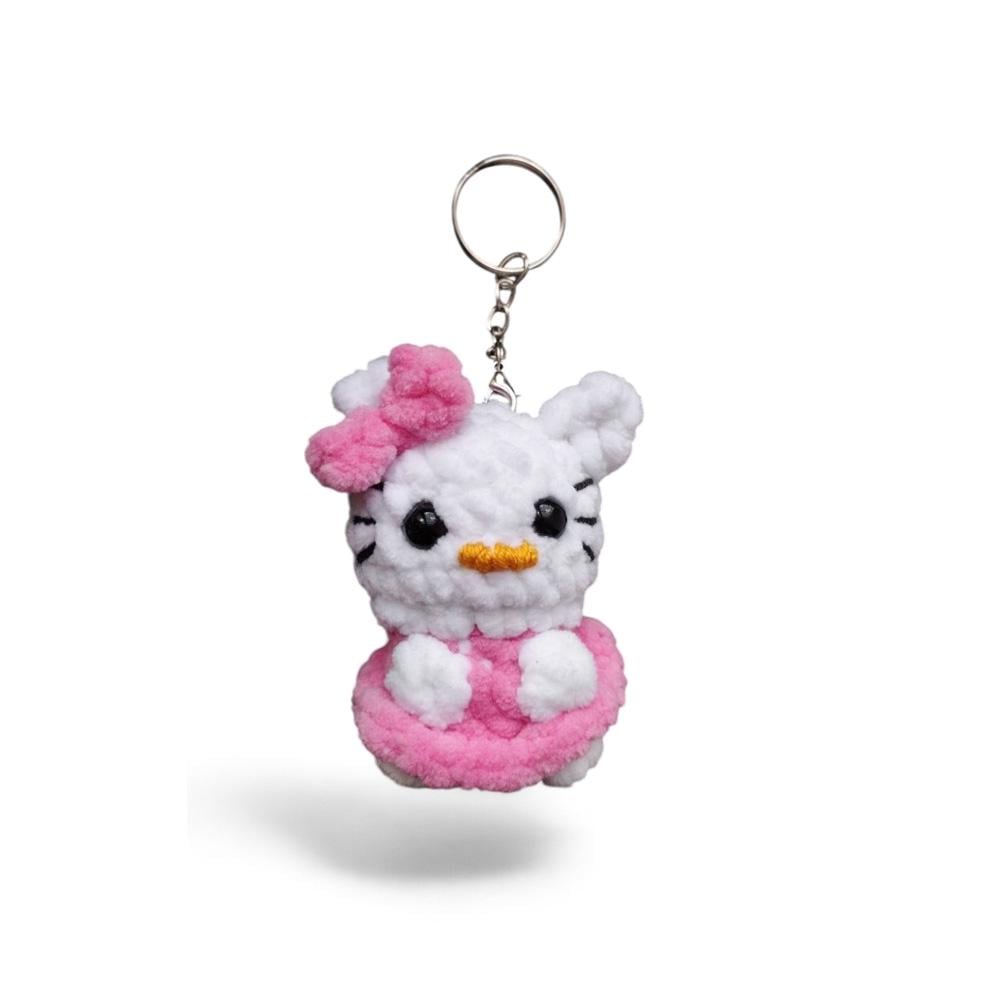 М'яка іграшка-брелок в'язаний Hello Kitty (OL-0014)