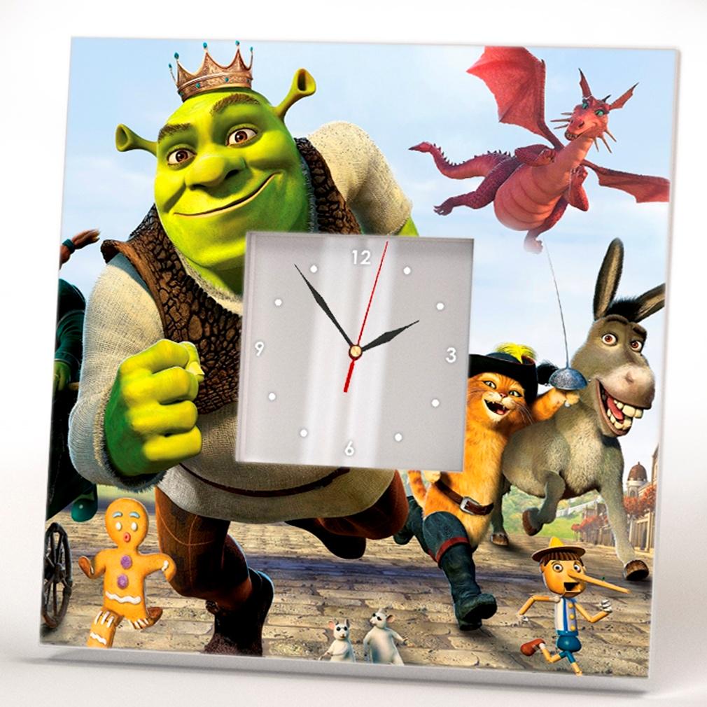 Часы Шрек Осел Кот в сапогах 260x260 мм (C02014)