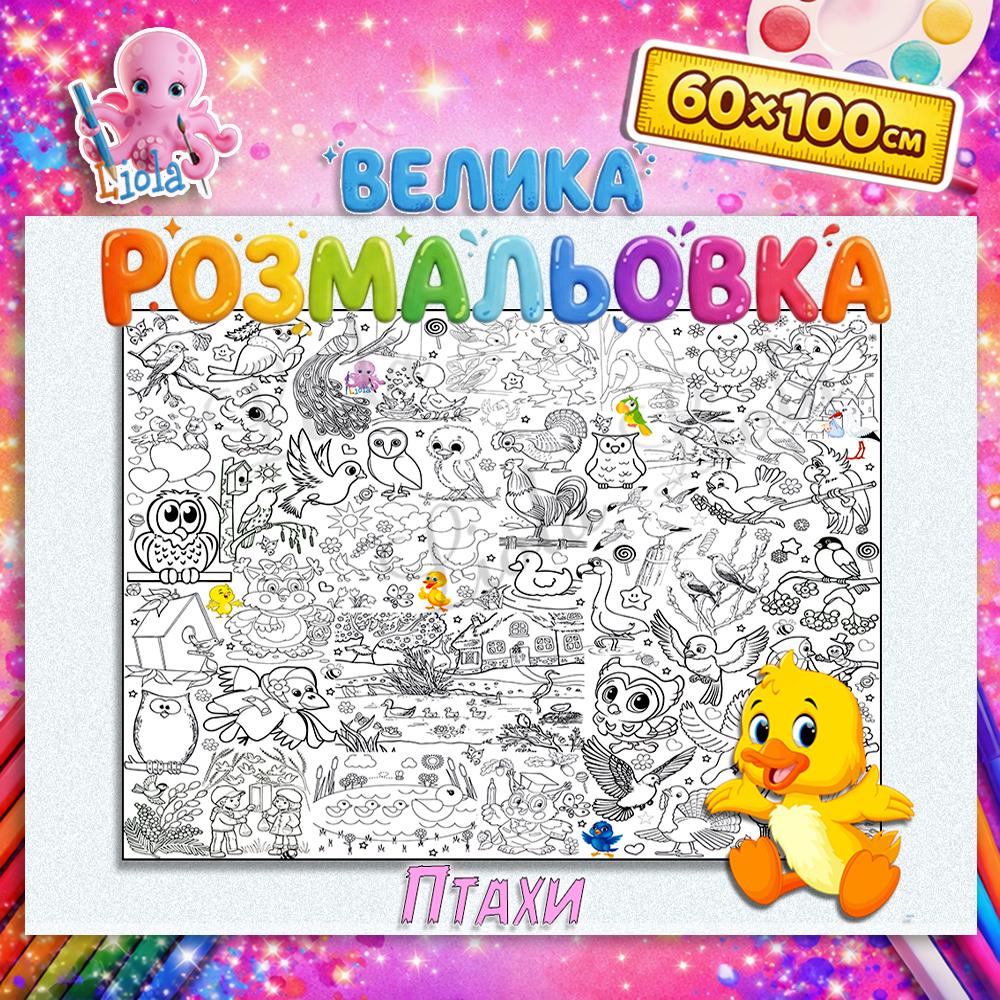 Раскраска развивающая Птицы 60x100 см (2824114300)