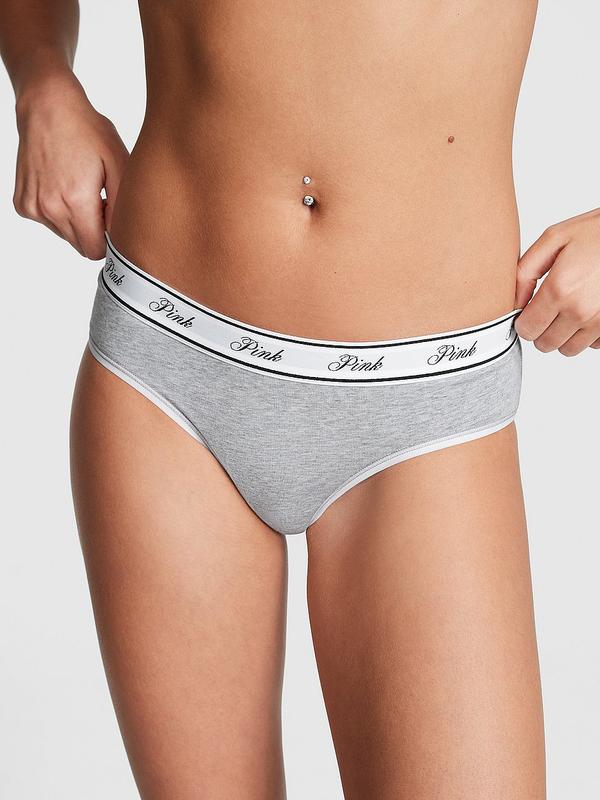 Труси Victoria's Secret Logo Cotton Hiphugger Panty XS Сірий (24240073)