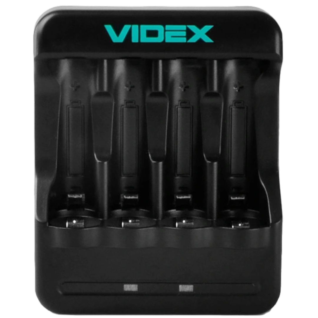 Зарядний пристрій для акумуляторів AA/AAA Videx VCH-N401 Ni-MH/Ni-Cd Чорний (634918)