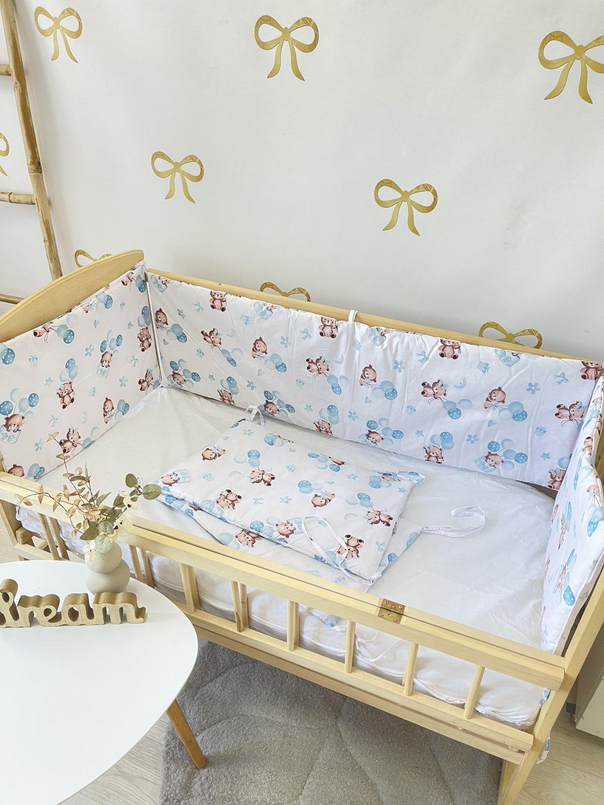 Бортики в кроватку на 4 стороны 4 части 120х60 см (4874)