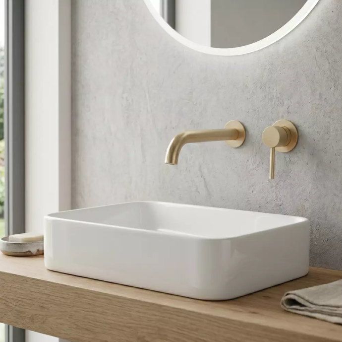 Смеситель для раковины Devit Flow 550537BG скрытого монтажа Brushed Gold (598483)