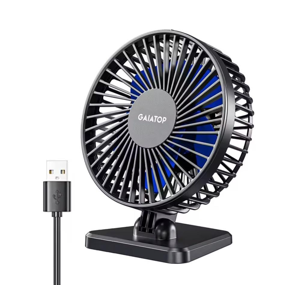 Вентилятор настільний Gaiatop TF30 USB 3 швидкості Black/Blue (ME0021161)