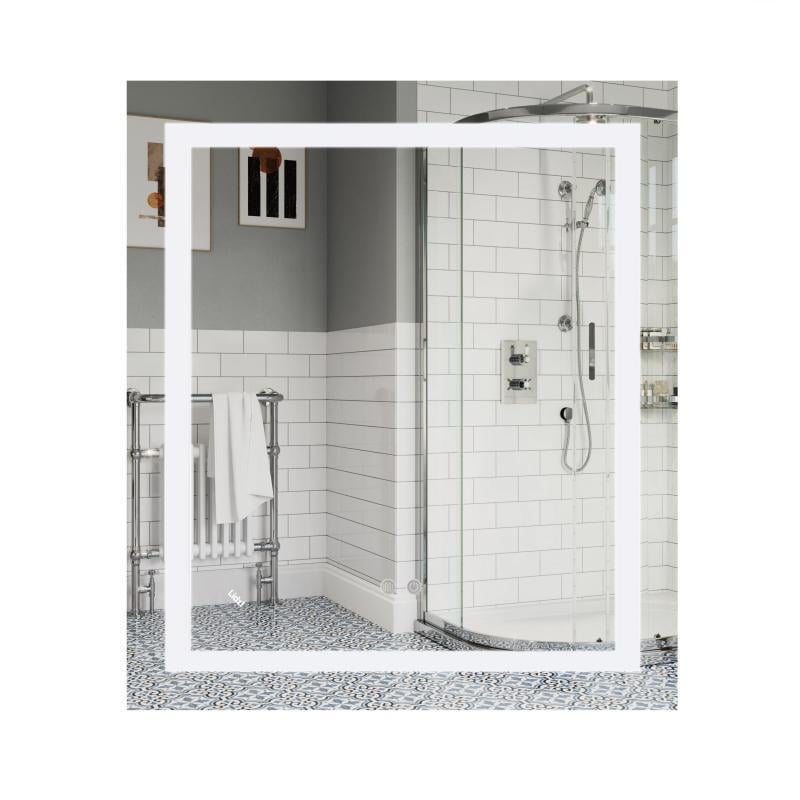 Зеркало Lidz Kubis с LED-подсветкой Touch с антизапотеванием с димером Reverse 700х800 мм (2622385756)