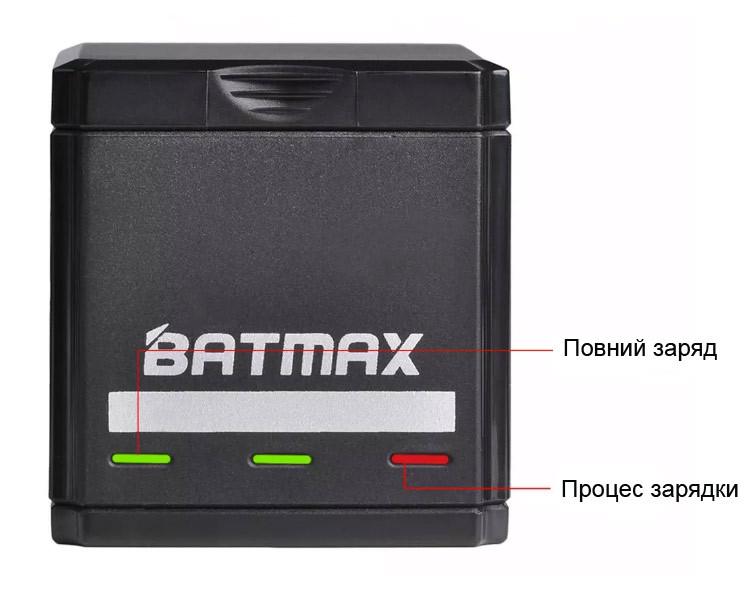 Зарядное устройство Batmax для 3-х аккумуляторов экшен-камер Hero 5/6/7/8 AHDBT-501/AJBAT-001  (1357044679) - фото 3