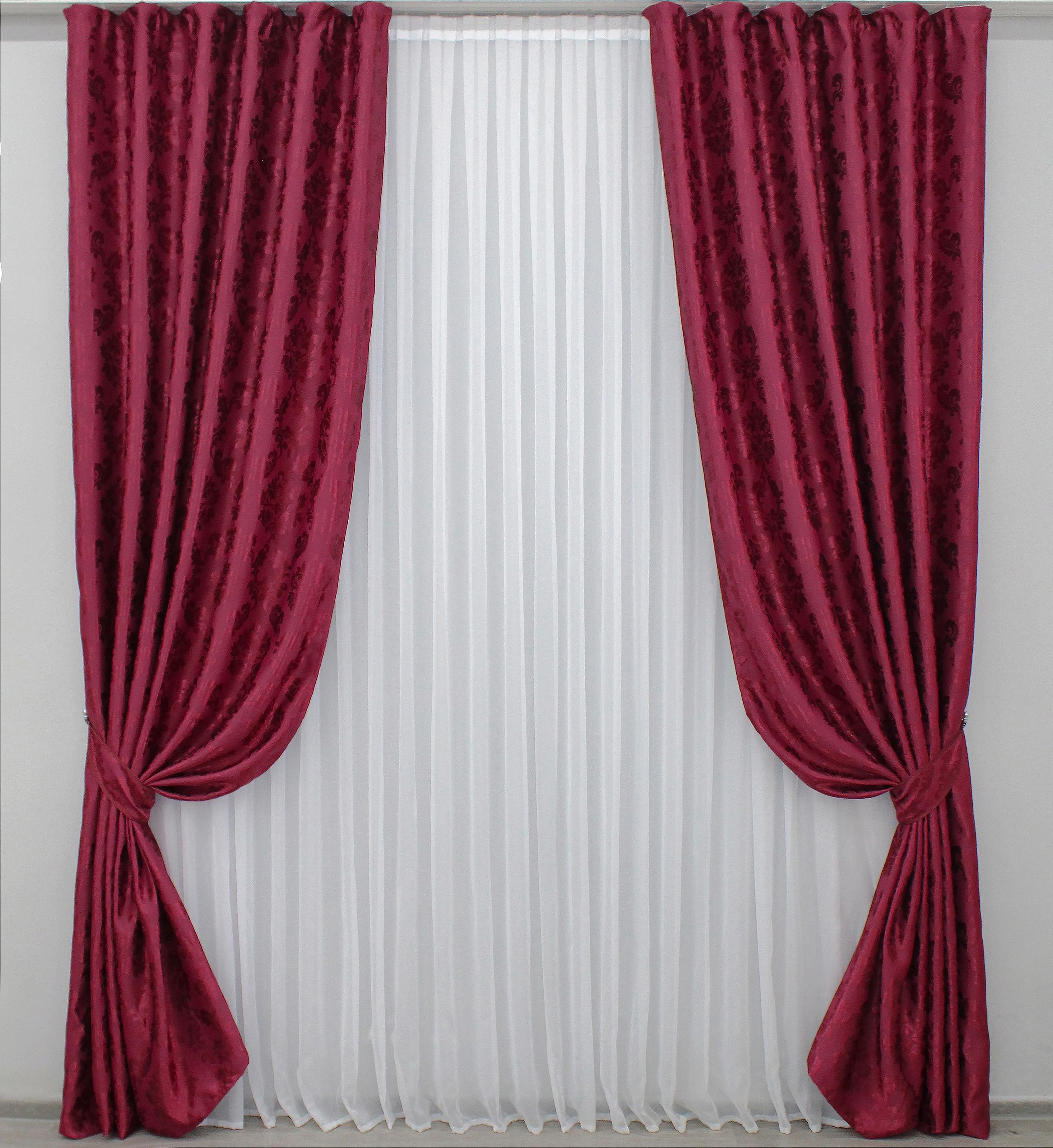 Комплект штор VR-Textil Корона № 1181ш блэкаут 150х270 см 2 шт. Красный (33-0050)