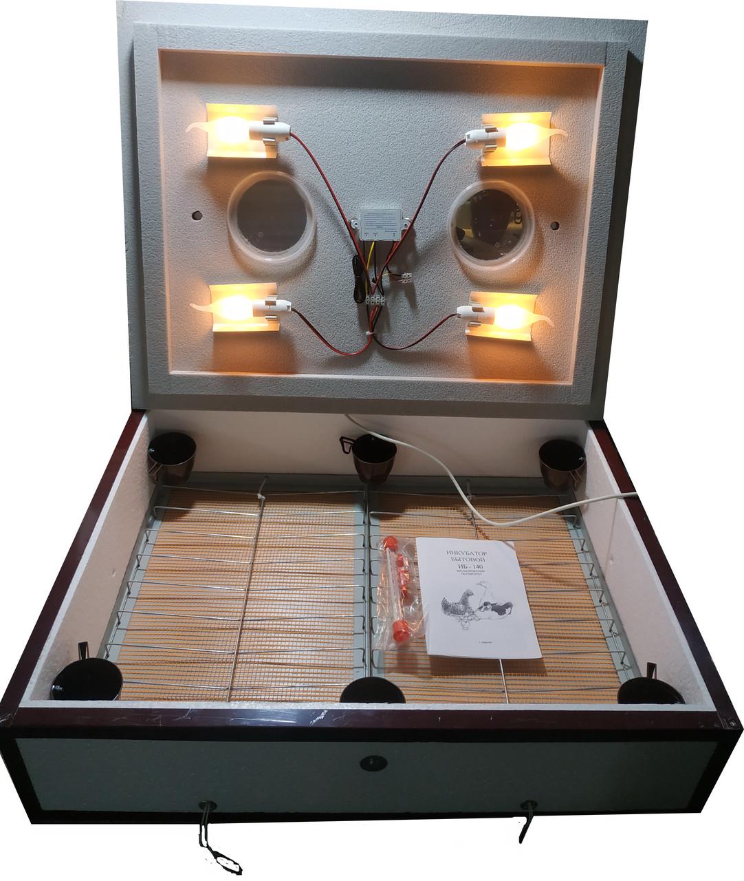 Інкубатор Квочка ІБ-140 механічний переворот/цифровий/металевий куточок