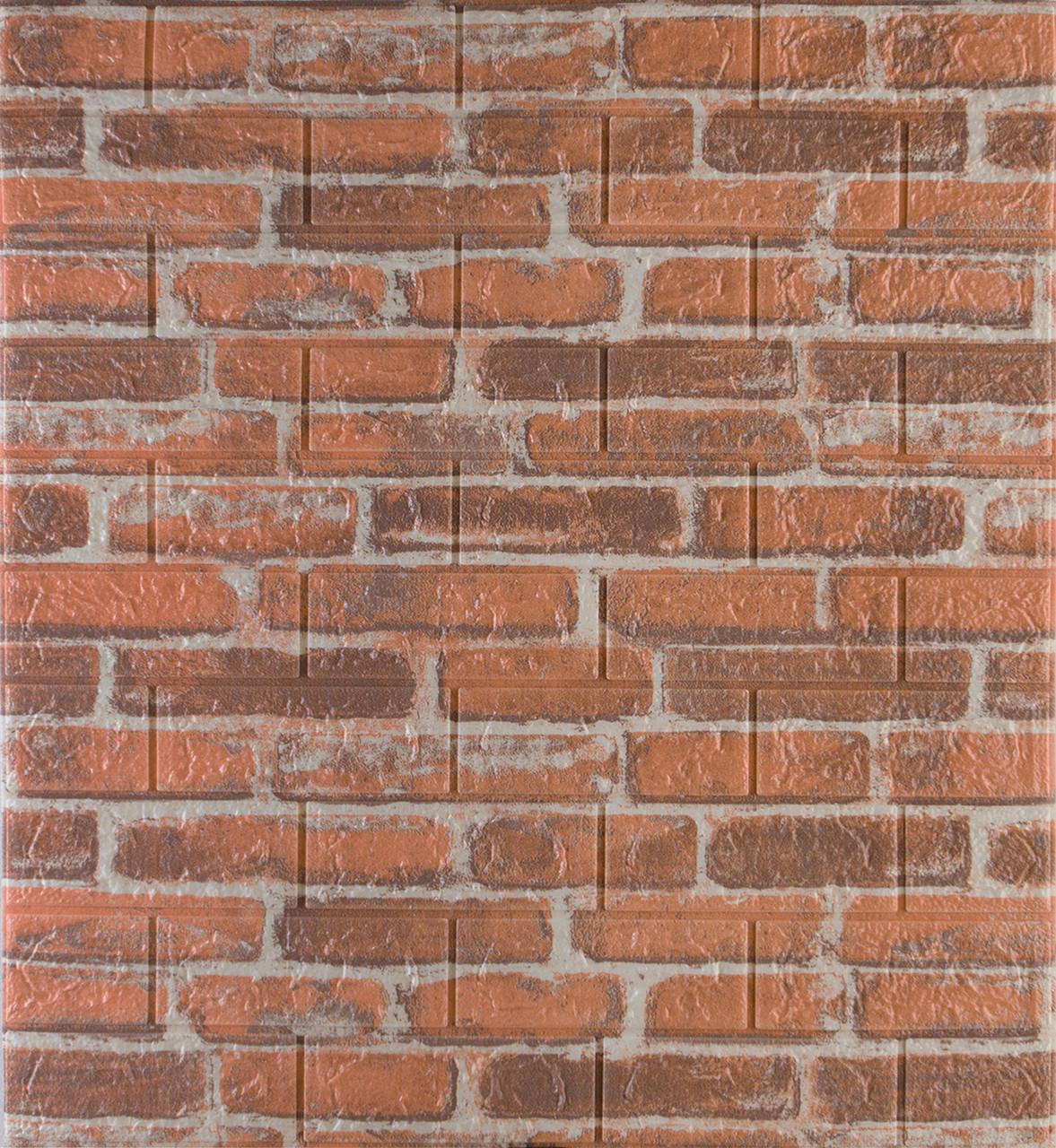 Панель самоклеящаяся 3Д под Екатеринославский кирпич 700х770х3 мм Рыжий Панель самоклеящаяся 3Д под Екатеринославский кирпич 700х770х3 мм Рыжий