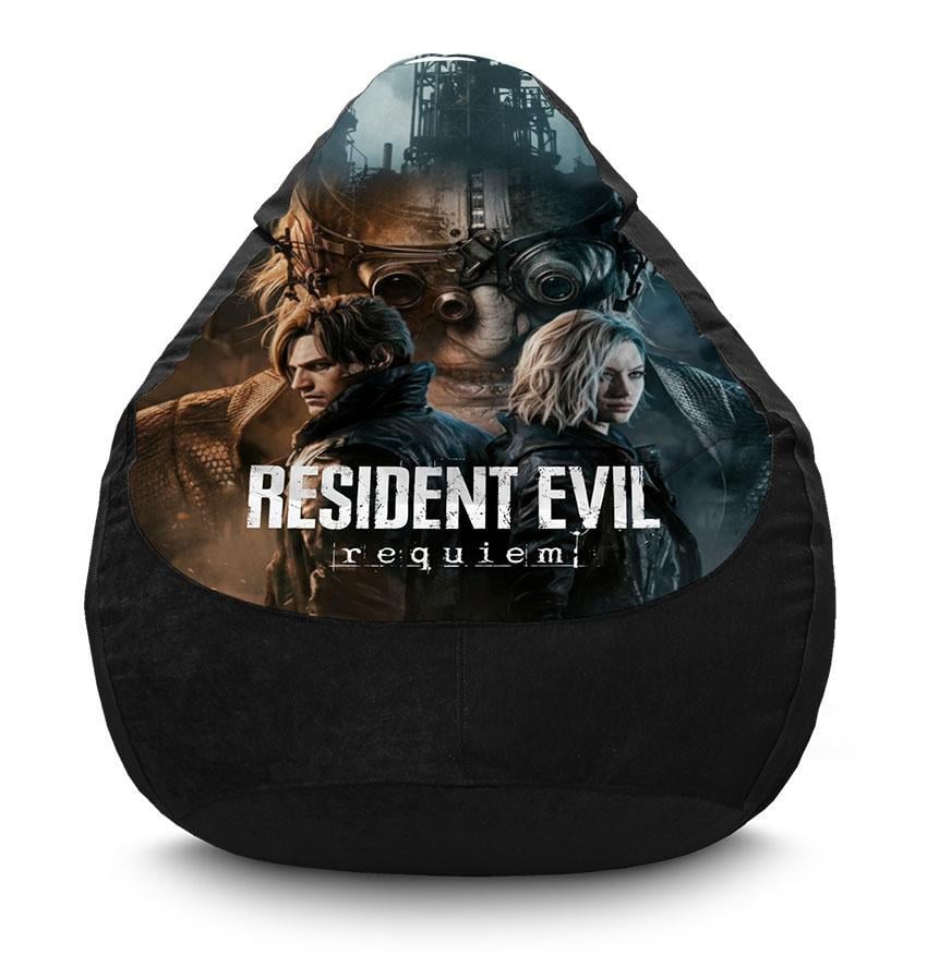 Крісло-мішок iPuff Оселя Зла Реквієм флок XL 80x110 см Чорний (11388)