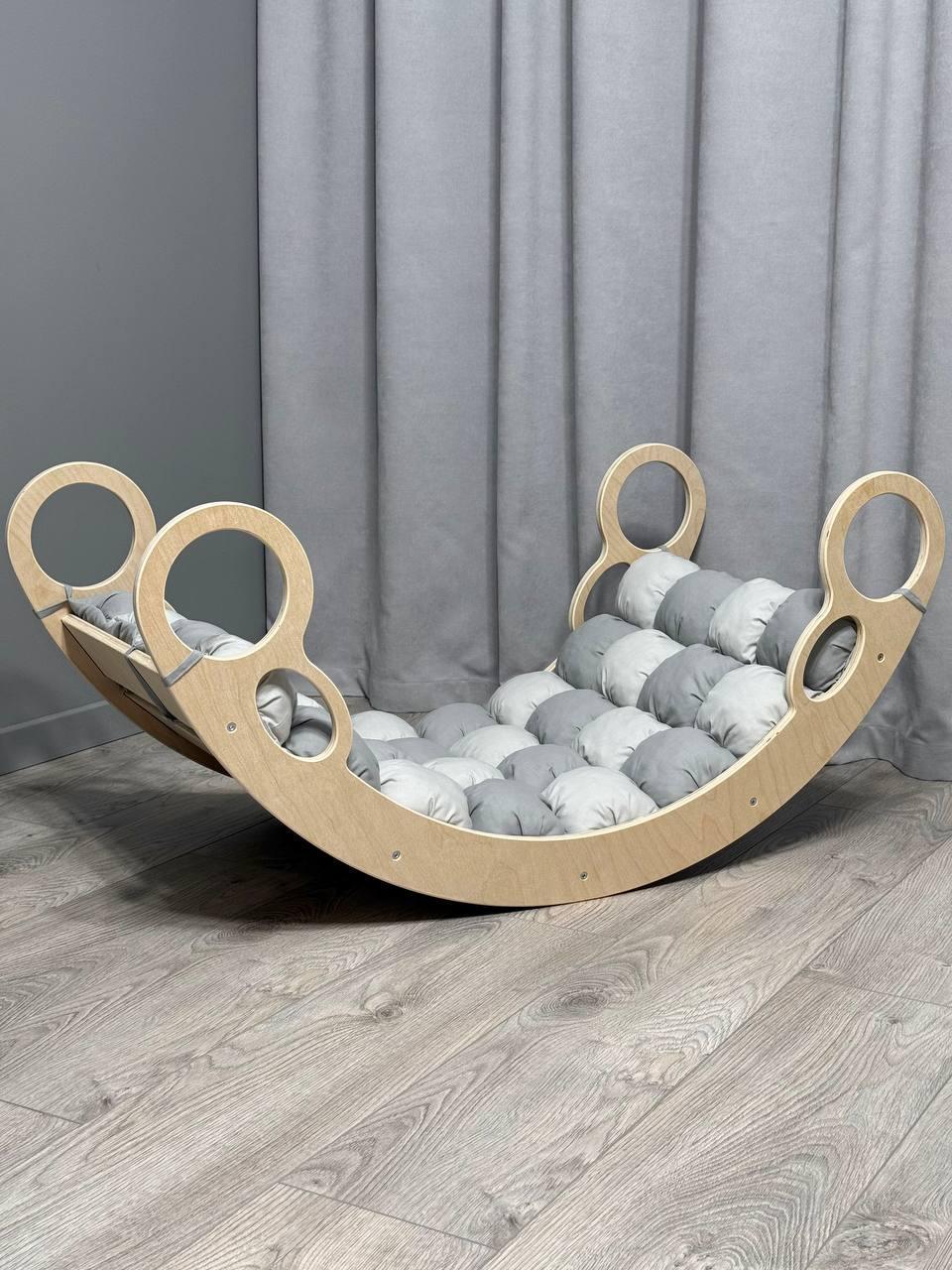 Детская кроватка качалка-балансир 43 с матрасиком бонбон (0043/Б)