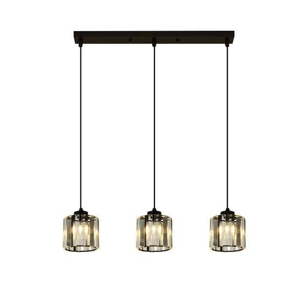 Подвесная люстра Valeso на три стеклянных плафона Е27 корпус IP20 GLD-20996-3-120х120 Черный (28686120)