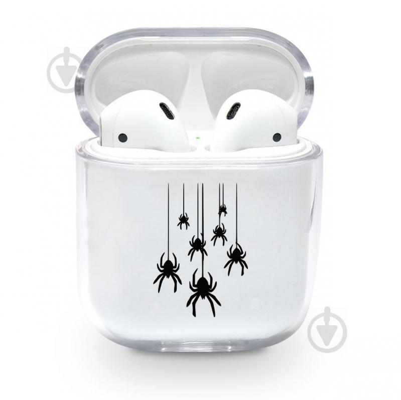 Прозрачный силиконовый чехол Apple AirPods с рисунком - Spiders (KAP1193)
