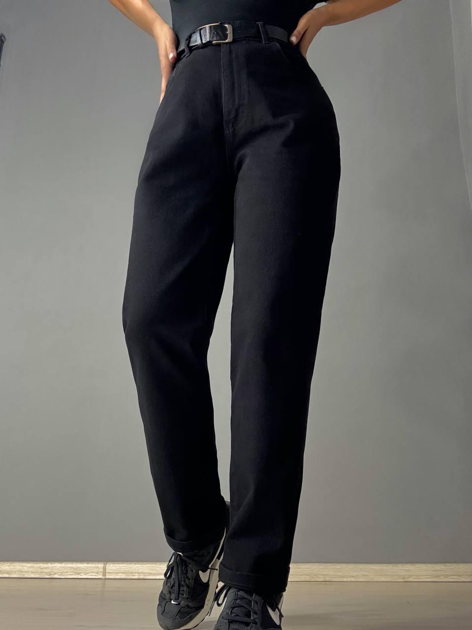 Джинси жіночі Ladyn 0199 MOM банани великі розміри батал р. 38 Чорний (5185) - фото 5