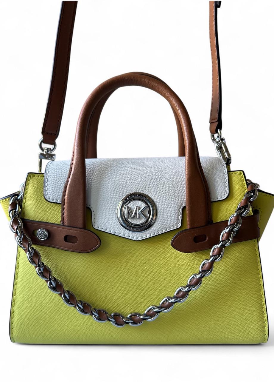 Женская сумка Michael Kors Carmen 30S1SNMMOT Limelght Mlt XS Flap Msgr Leather Лимонно-желтый (2763040638)