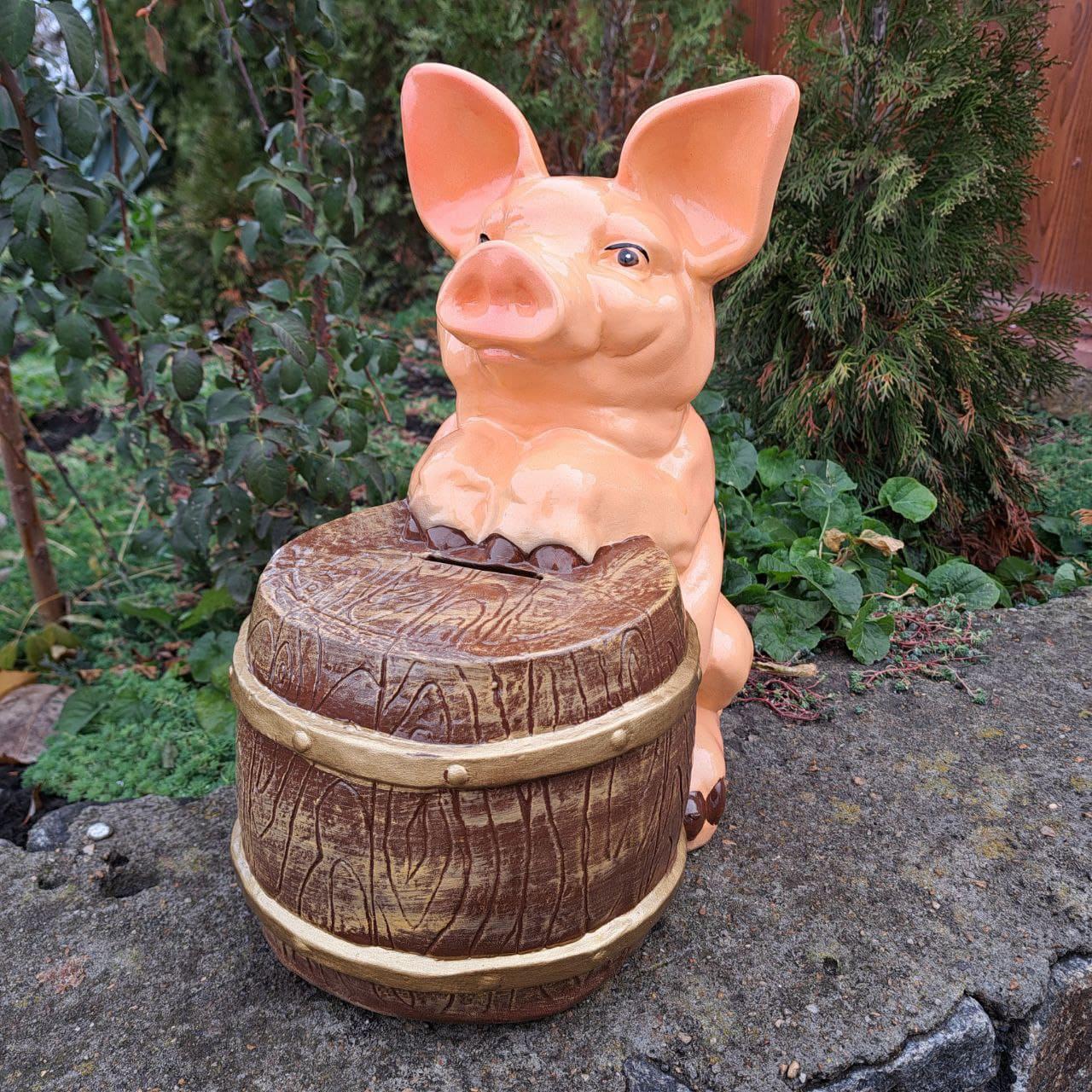 Копилка декоративная Свинья большая Золотой (4164)