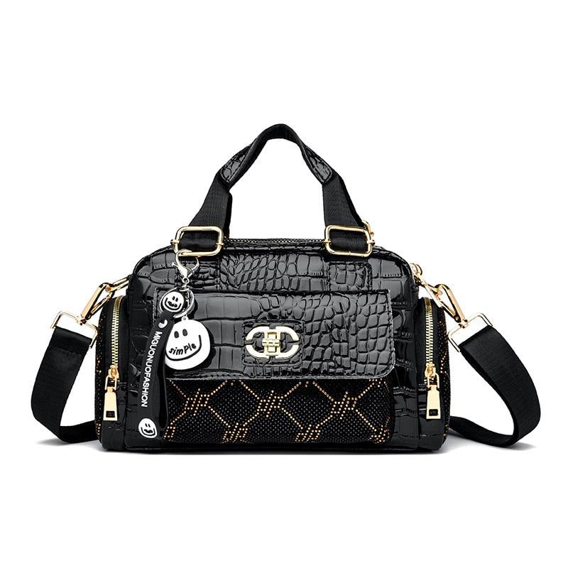 Сумка женская Smile Selling кожаная с брелоком Black (id_1276)